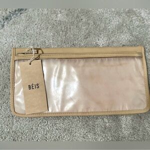 NWT BÉIS The Seatback Organizer Tan/Cream Travel Accessory
